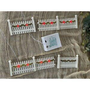 Dept 56 Village Accessories -Village Brite Lights Fence White Picket Battery